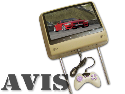 фото Подголовник с DVD плеером с монитором 9&quot; AVIS AVS0943T (бежевый)