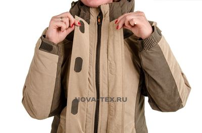 фото Зимний женский охотничий костюм «Вея» (финляндия, хаки) с мехом PRIDE -35°