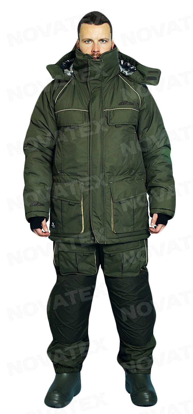 фото Зимний костюм для охоты и рыбалки «Камчатка» -45 (Таслан, Синий-оранж) GRAYLING